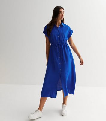 Drawstring cheap midi dress