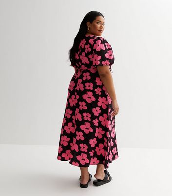 Short sleeve hotsell floral midi dress