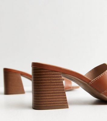 Leather block deals heel mules