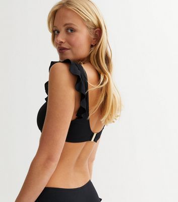 Black crop bikini online