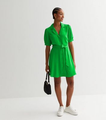 Puff sleeve shirt top dress