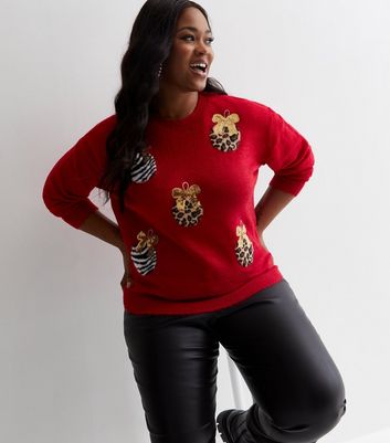 Black christmas 2024 jumper with baubles