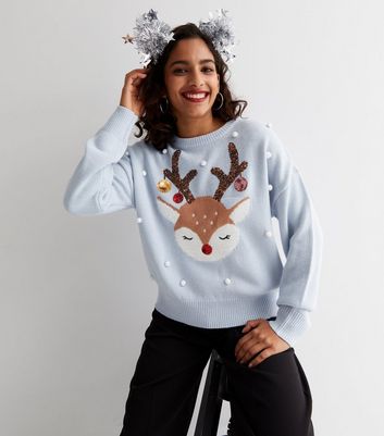 Pale blue christmas jumper best sale