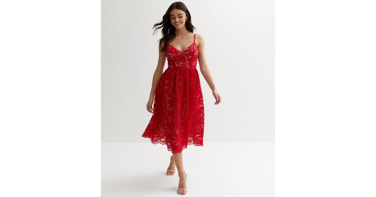 Lace Bustier Dress Red  Womens Ardene DRESSES ⋆ Sikhara Resort