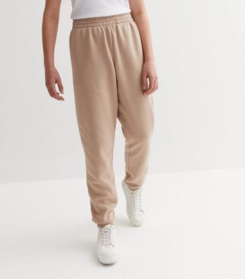 Girls Camel Jersey Cuffed Joggers New Look