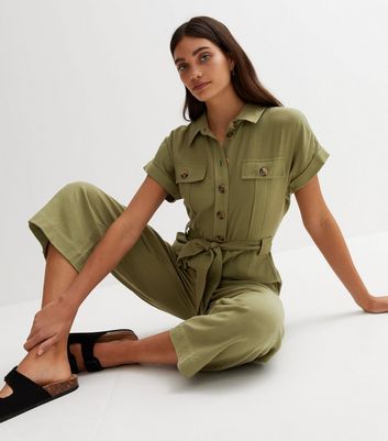 topshop khaki jumpsuit