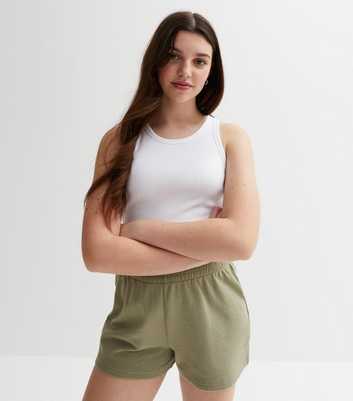 Girls Khaki Jogger Shorts
