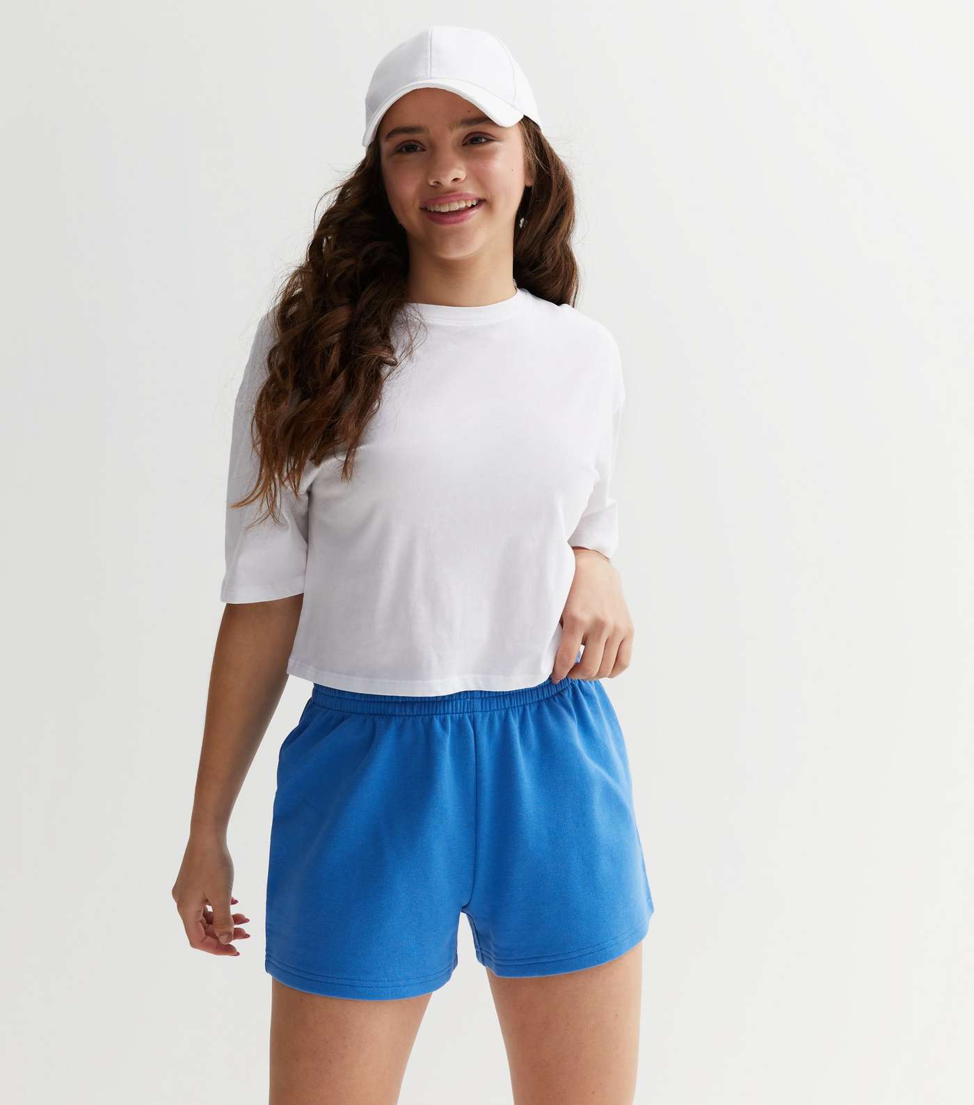 Girls Bright Blue Jogger Shorts