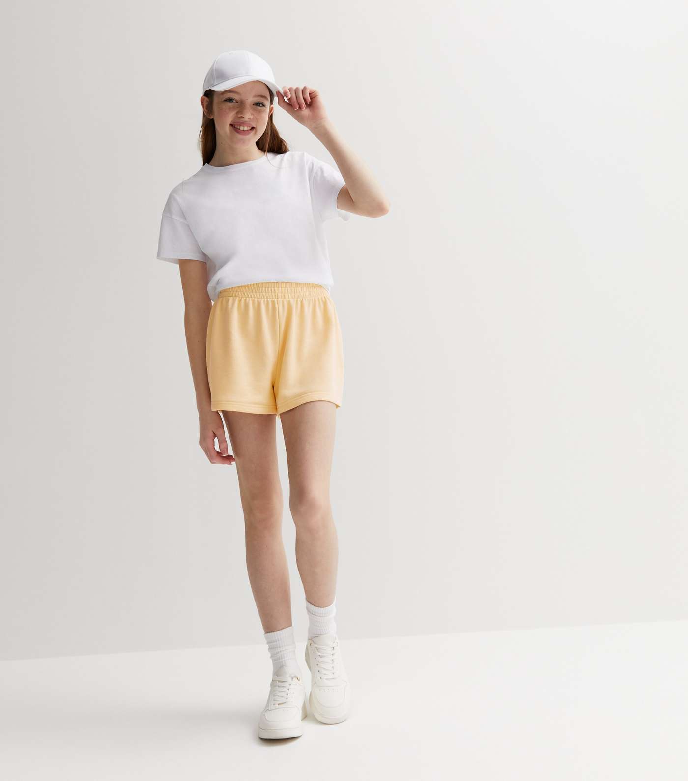 Girls Pale Yellow Jogger Shorts Image 3