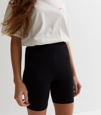 Girls Black Jersey Cycling Shorts New Look