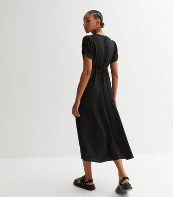 long black button dress