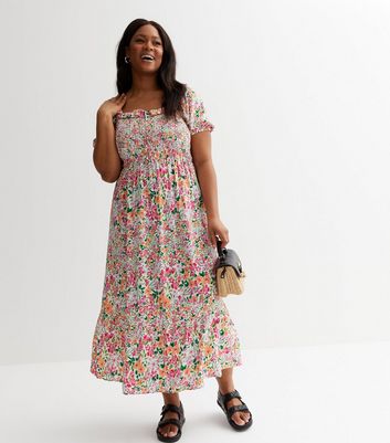 Plus size outlet floral midi dress