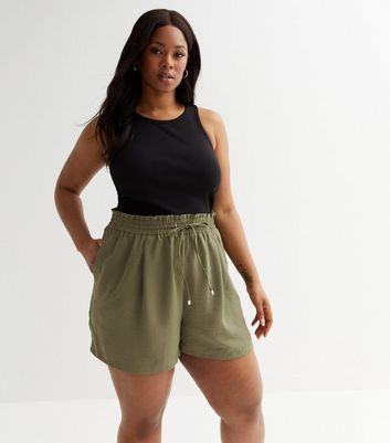 Khaki shorts best sale womens plus size