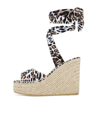 Leopard print sandal wedges online