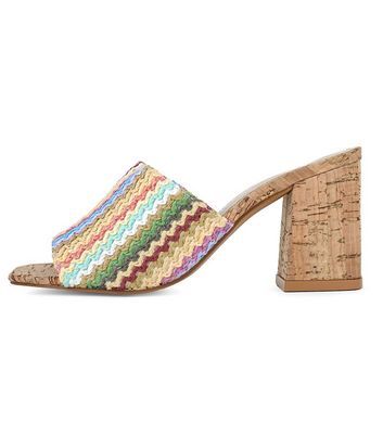 Multi coloured hotsell block heel shoes