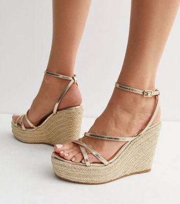 See By Chloé Glyn Leather Platform Espadrille Sandals in Metallic | Lyst