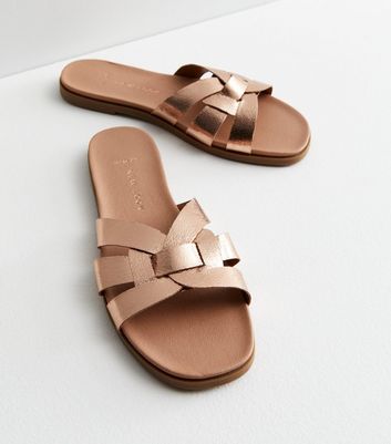 New look rose gold best sale flat sandals