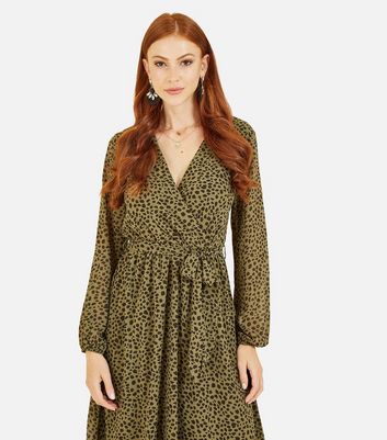 Oasis animal hotsell print wrap dress