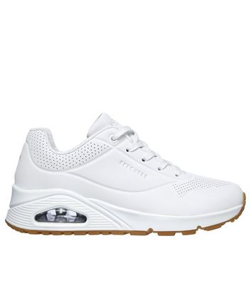 Skechers White Wedge Uno Stand On Air Trainers | New Look