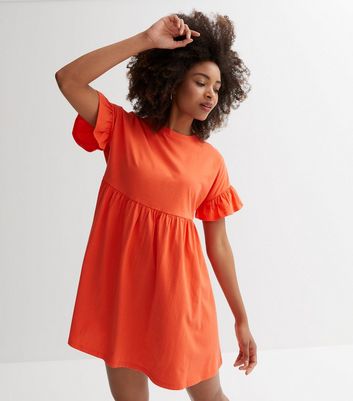 Orange 2024 smock dress