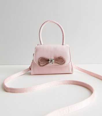 Public Desire Pink Satin Bow Cross Body Bag