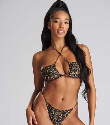 South Beach Brown Leopard Print Multiway Bikini Set