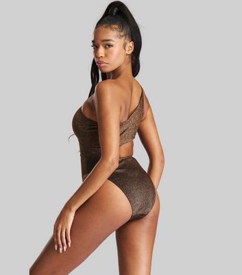 South Beach underwire swimsuit in brown metallic