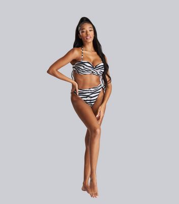 South Beach White Zebra Print Bikini Set New Look