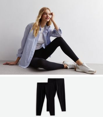 2 Pack Black Jersey Leggings