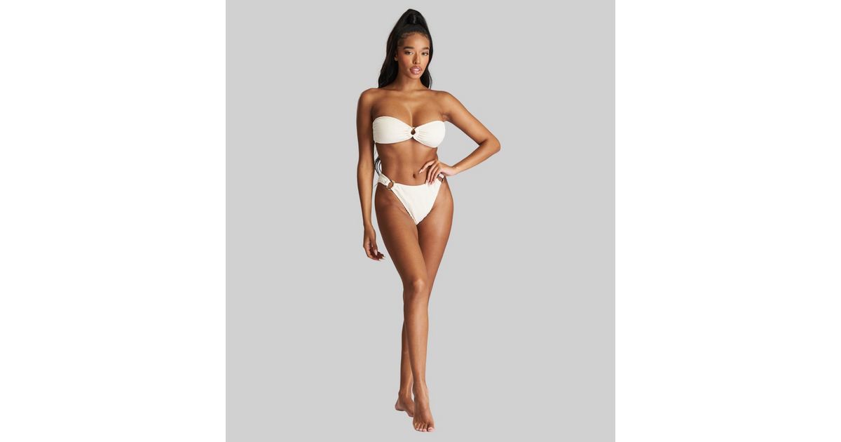 Bandeau Swimsuit Women High Waist Bikini Flat-chested Bikini Set