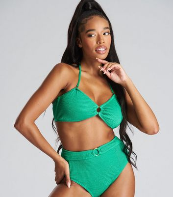 South Beach Green Bandeau Ring Bikini Set New Look