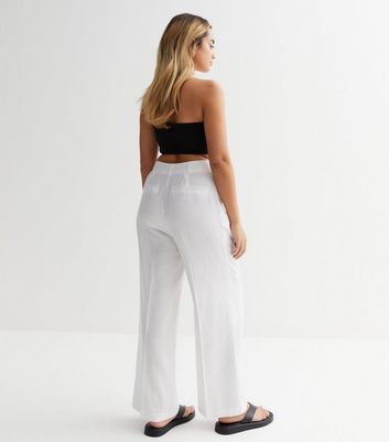 Lauren Ralph Lauren Petite ZIAKASH FULL LENGTH FLAT FRONT - Trousers -  white/off-white - Zalando.de