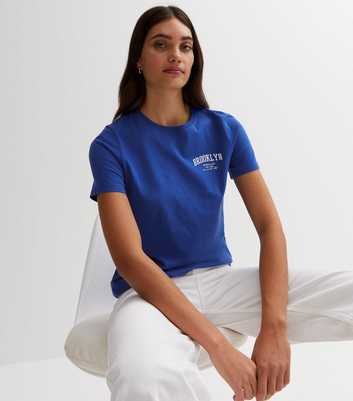 Bright Blue Brooklyn Logo Long T-Shirt