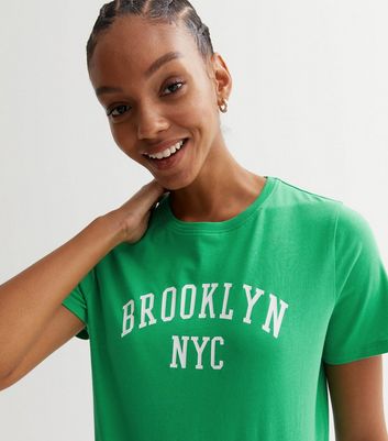 Green Brooklyn Long Logo T-Shirt