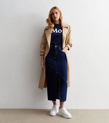 Denim midi skirt outlet new look