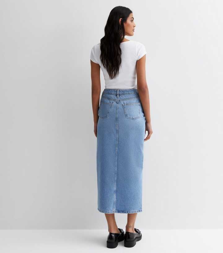 Blue Denim Split Hem Maxi … curated on LTK