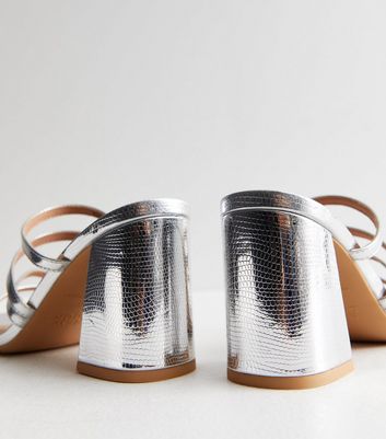 Silver 2025 leather mules