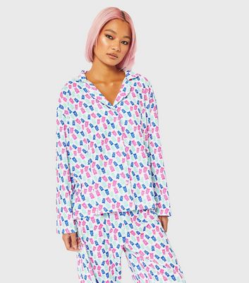 Skinnydip White Long Sleeve Pyjama Set with Gummy Bear Print