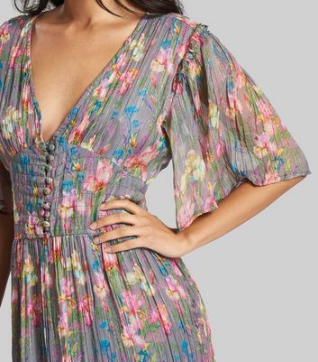 Max studio flutter hotsell sleeve floral midi dress