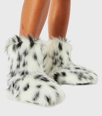 Animal print boots hot sale new look