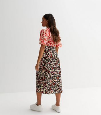 Petite floral store midi dress