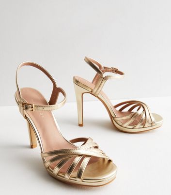 New look hot sale metallic heels