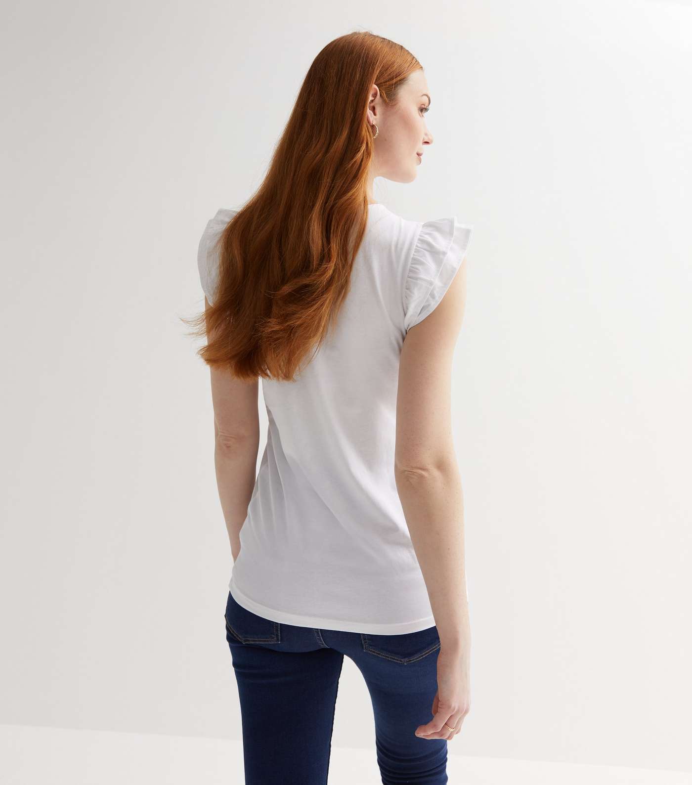 Maternity White Frill Sleeve Top Image 4