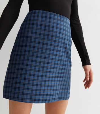 Blue Check Mini Skirt