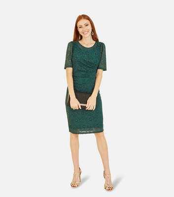 Yumi Green Lace Puff Sleeve Dress