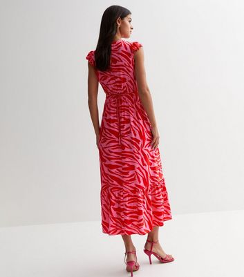 Pink zebra print outlet maxi dress