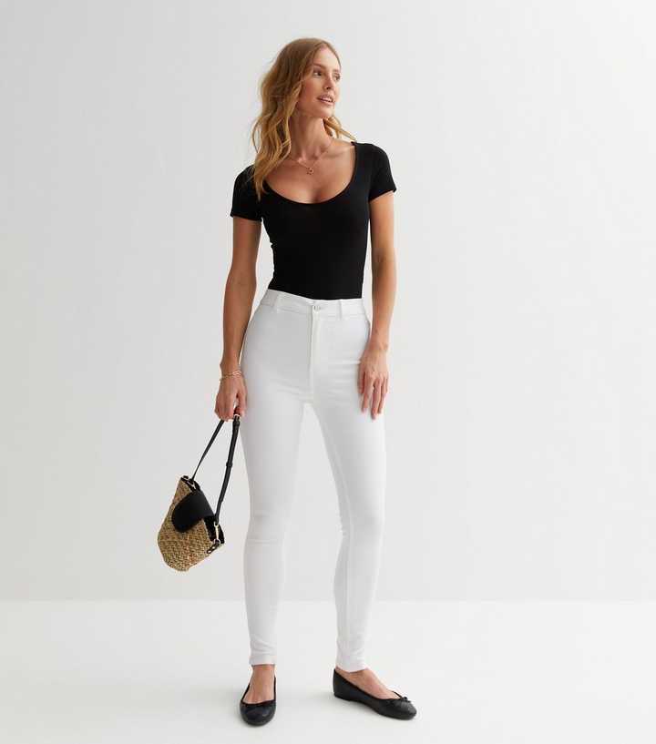 White High Waist Hallie Super Skinny Jeans