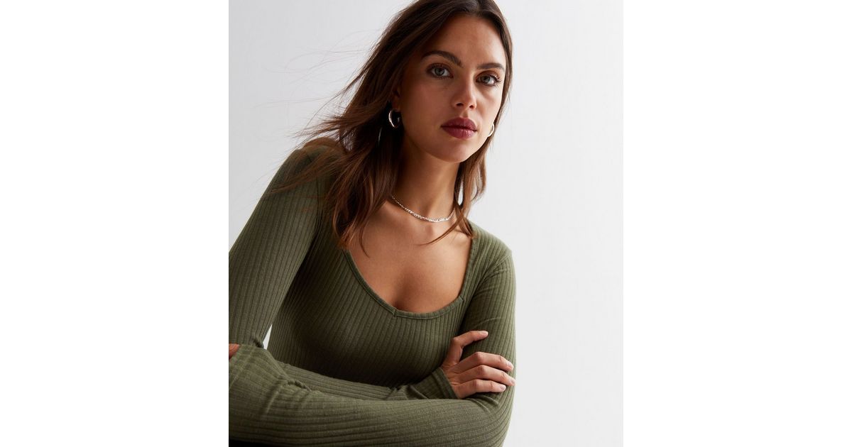 Women's Long-Sleeve Sweetheart Sweater Bodysuit, Women's Tops