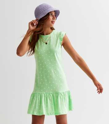 Name It Green Floral Frill Mini Dress