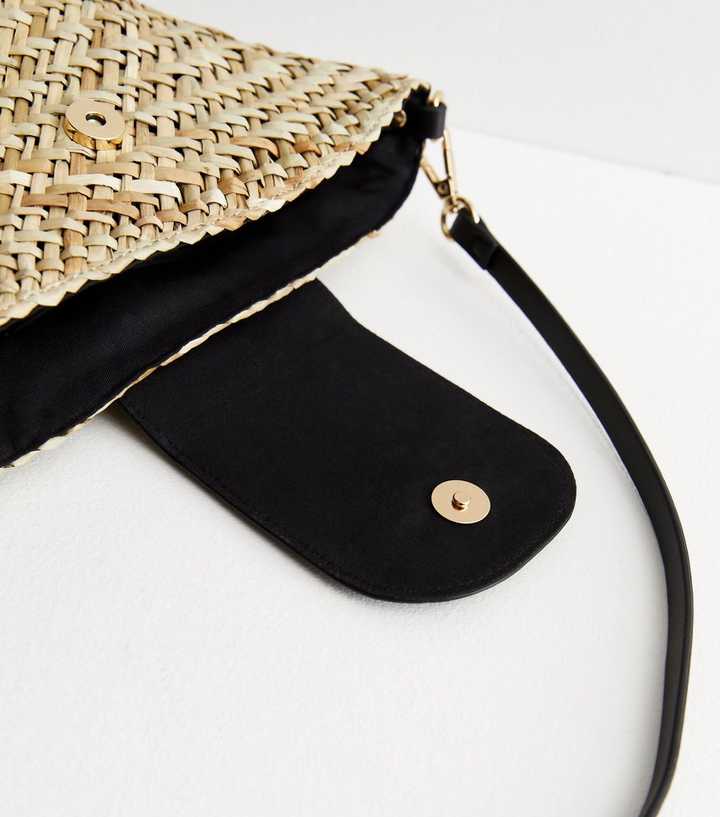 Multicolor Small Straw Crossbody Bag with Stripe Pattern, Chic Design